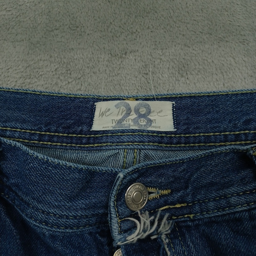 We The Free Shorts Womens 28 Blue Denim Cut Off Button Flu Pockets - Picture 2 of 6